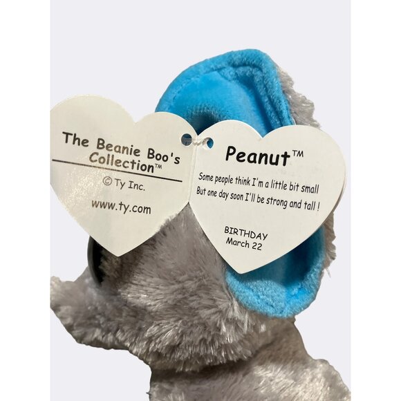 Ty Beanie Boos Peanut The Elephant Plush Toy 6 Inch - Picture 3 of 14